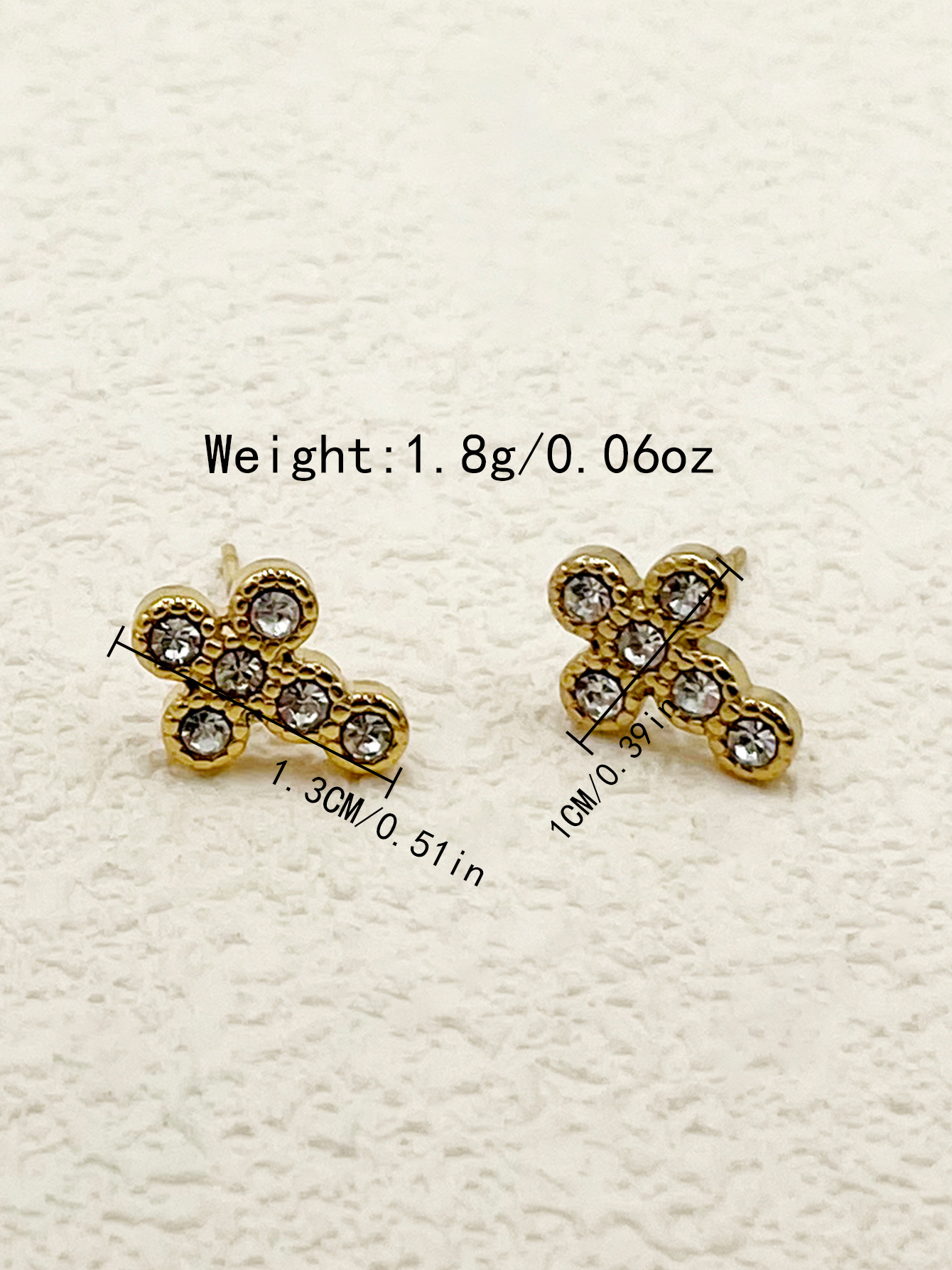 1 Pair Vintage Style Simple Style Cross Plating Inlay 304 Stainless Steel Zircon 14K Gold Plated Ear Studs display picture 3