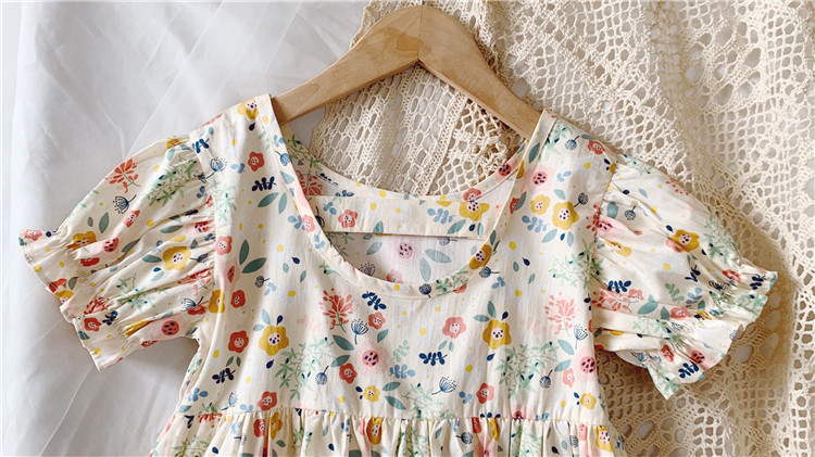 Casual Cute Pastoral Flower Printing Cotton Girls Dresses display picture 5