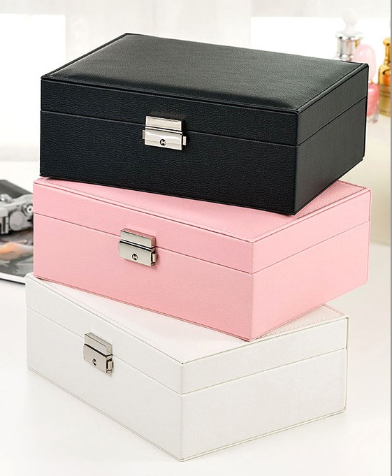 Casual Elegant Solid Color Pu Leather Jewelry Boxes display picture 3