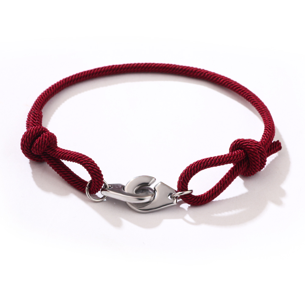 Casual Hip-Hop Handcuffs Solid Color Stainless Steel Rope Unisex Bracelets display picture 4