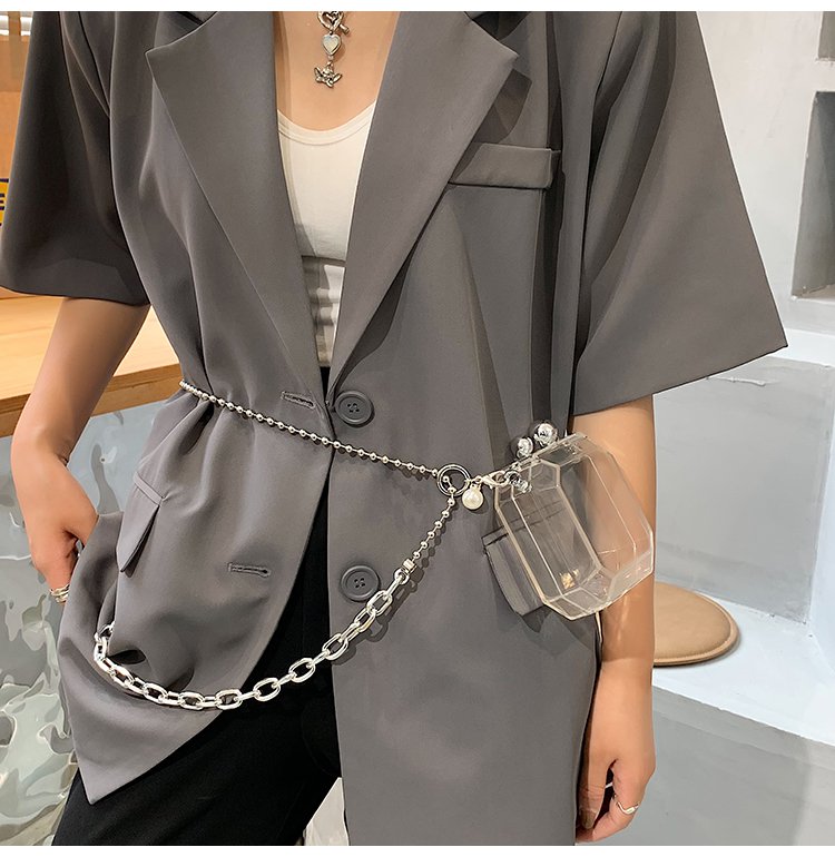 Women's Arylic Solid Color Streetwear Square Lock Clasp Shoulder Bag Crossbody Bag Chain Bag display picture 13