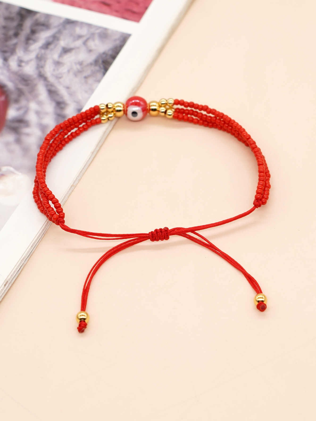 Casual Ojo Vidrio Con Cuentas Trenza Mujeres Pulsera display picture 16