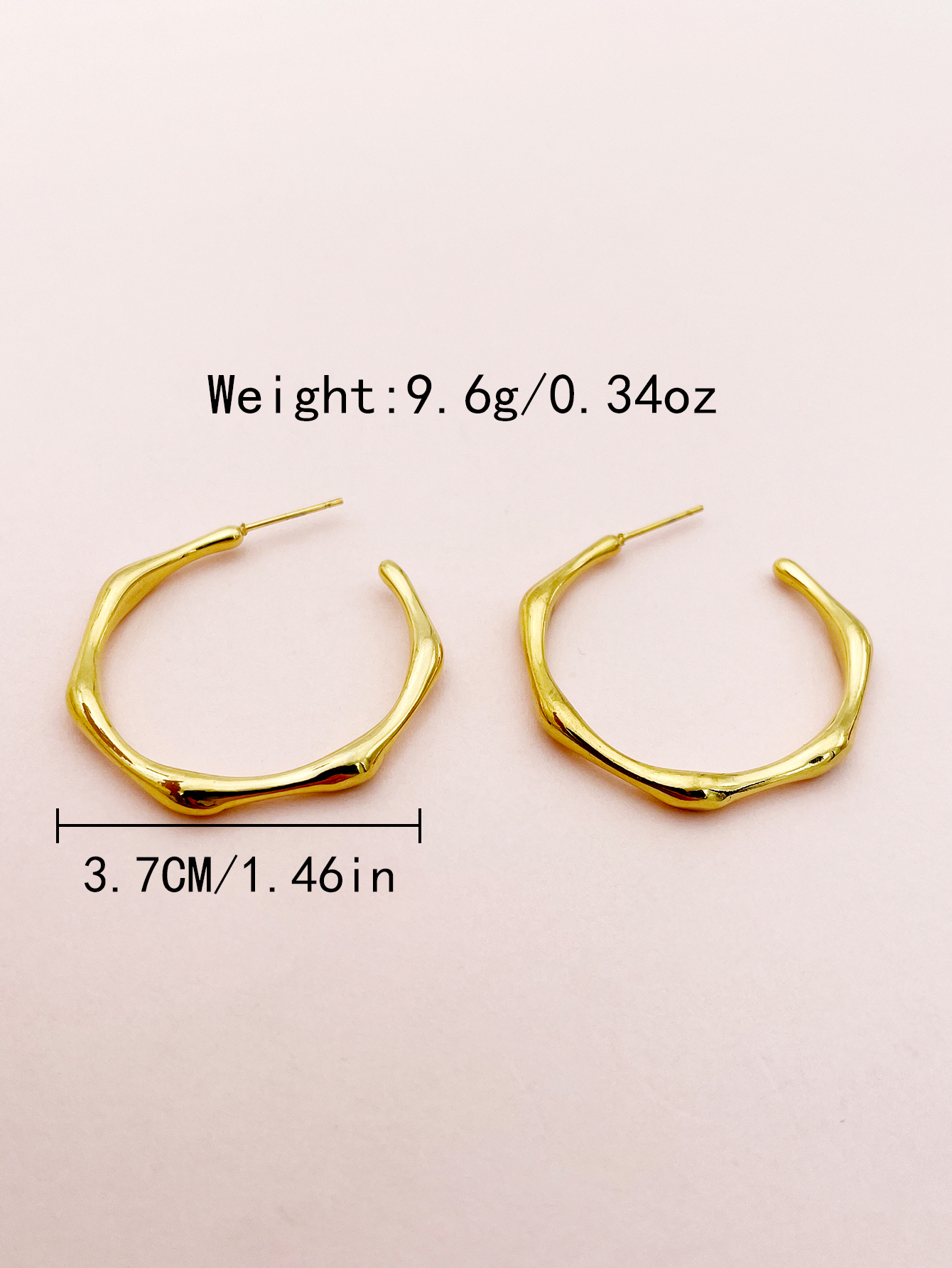 1 Pair Exaggerated Commute C Shape Lines Polishing Plating 304 Stainless Steel 14K Gold Plated Ear Studs display picture 3