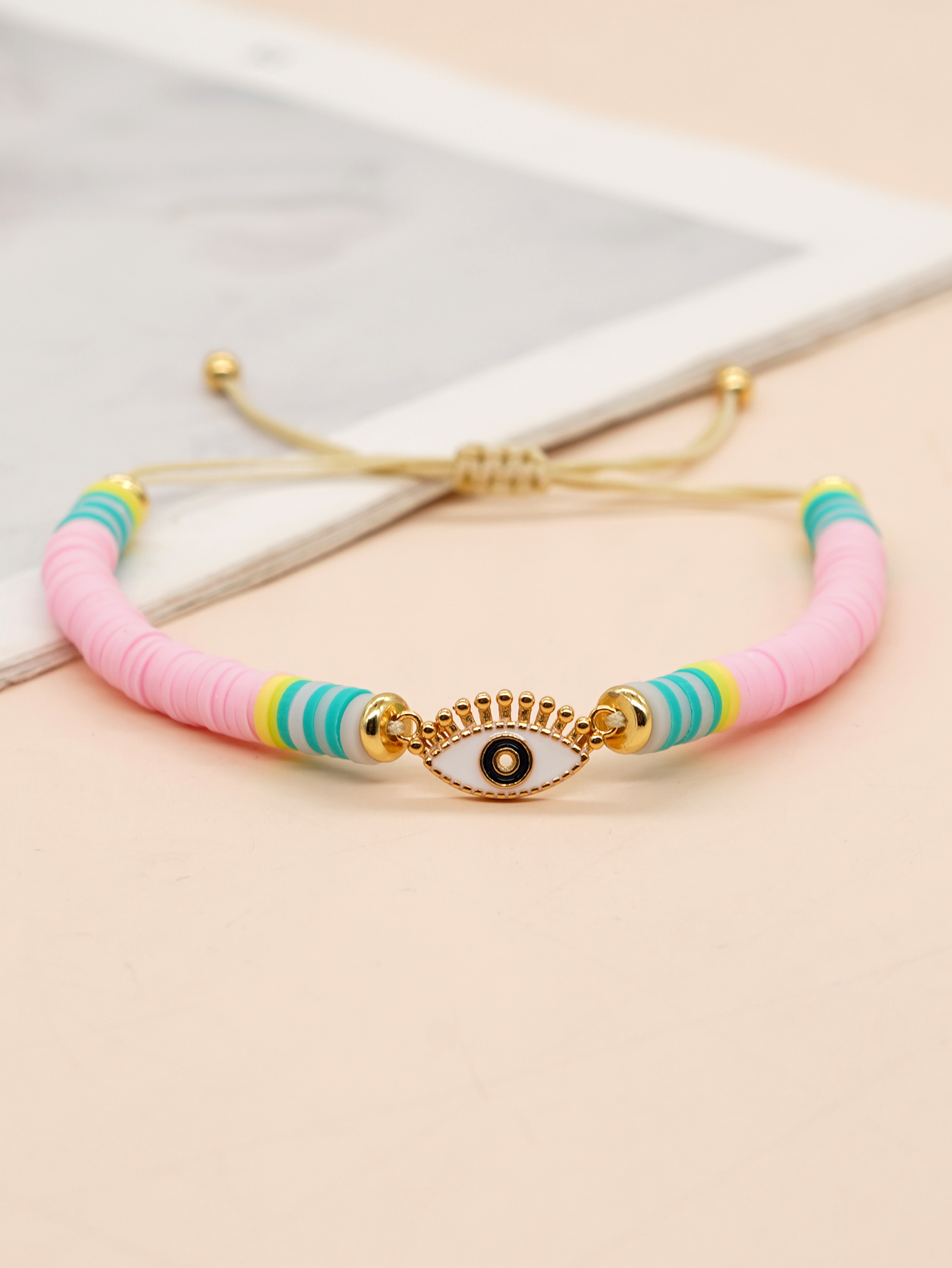 Simple Style Devil's Eye Bear Alloy Soft Clay Knitting Women's Bracelets display picture 2