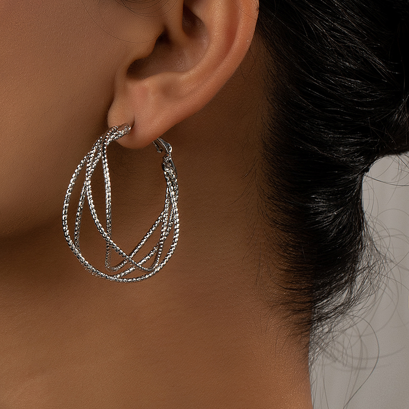 Modern Style Round Alloy Women's Hoop Earrings display picture 4