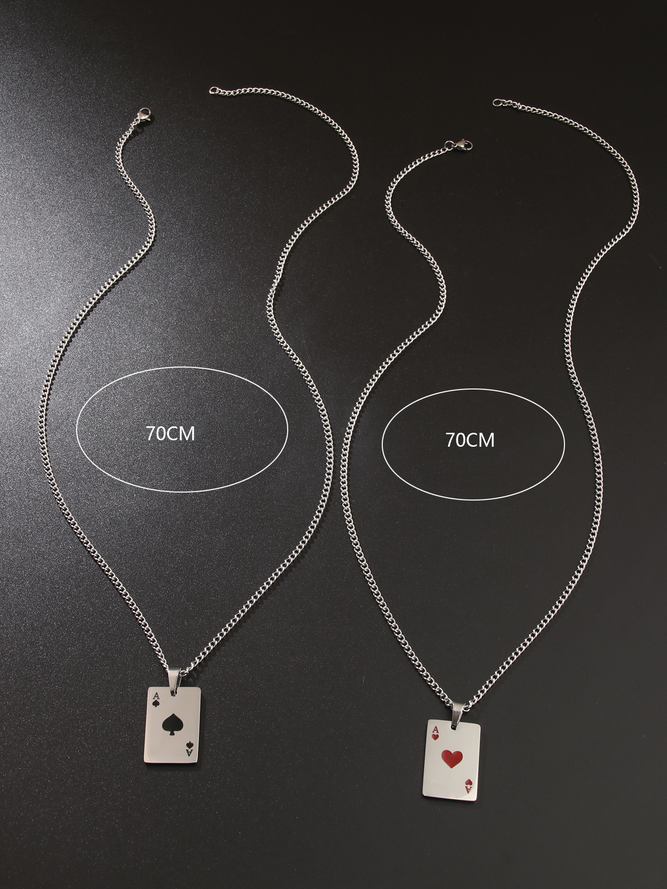 Hip-hop Poker Stainless Steel Alloy Titanium Steel Plating Unisex Pendant Necklace Long Necklace display picture 2