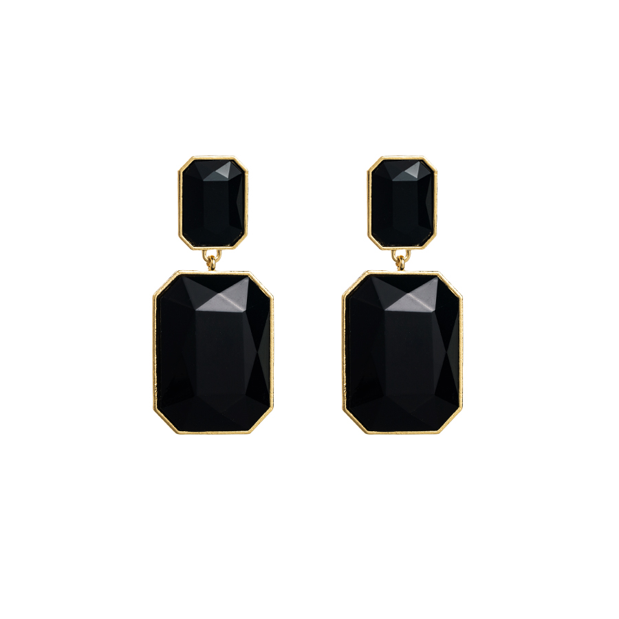 Elegant Glam Luxurious Rectangle Alloy Plating Inlay Rhinestones Gold Plated Women's Drop Earrings display picture 6