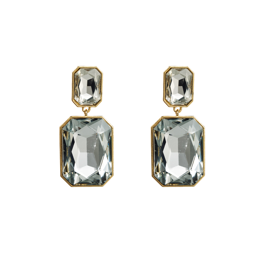 Elegant Glam Luxurious Rectangle Alloy Plating Inlay Rhinestones Gold Plated Women's Drop Earrings display picture 7