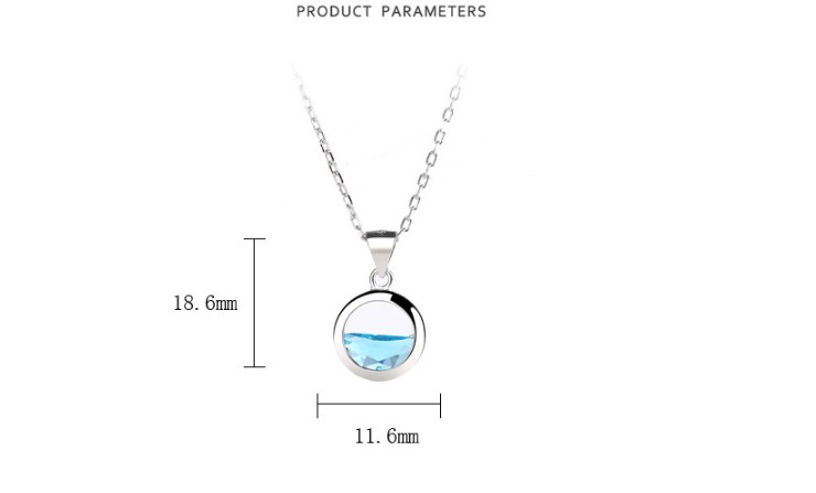 Wholesale Ins Style Artistic Round Sterling Silver Gem Pendant Necklace display picture 2