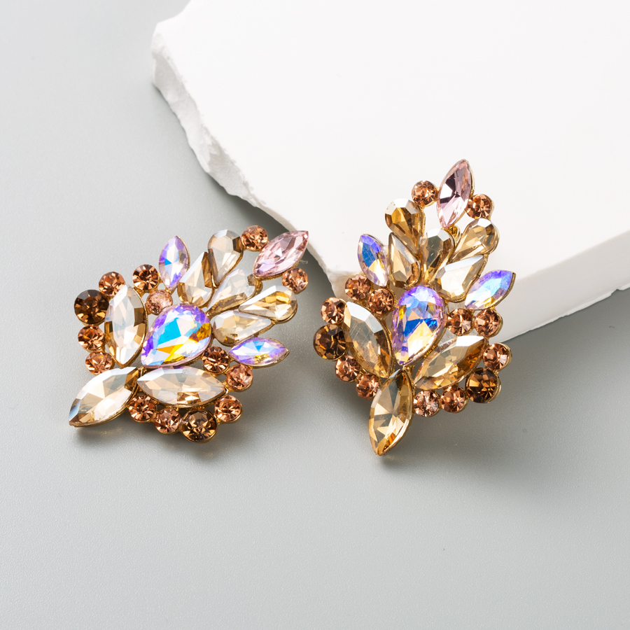 Elegant Luxurious Sweet Tree Alloy Plating Inlay Rhinestones Gold Plated Women's Ear Studs display picture 3