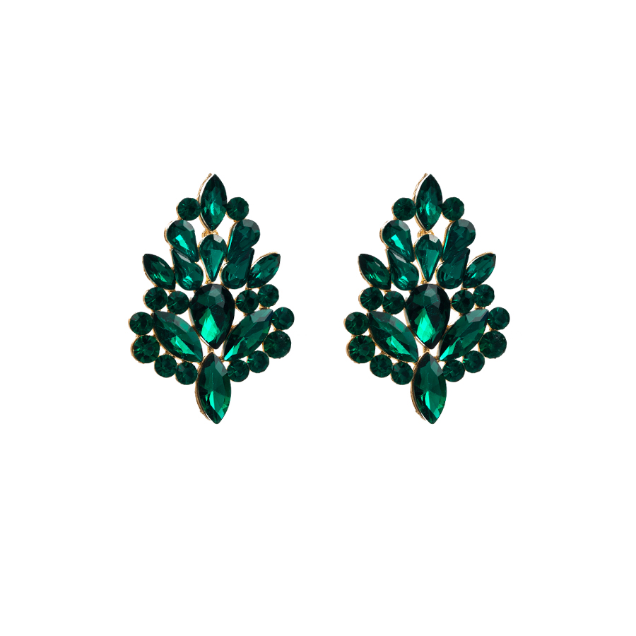 Elegant Luxurious Sweet Tree Alloy Plating Inlay Rhinestones Gold Plated Women's Ear Studs display picture 5