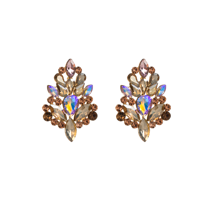 Elegant Luxurious Sweet Tree Alloy Plating Inlay Rhinestones Gold Plated Women's Ear Studs display picture 7