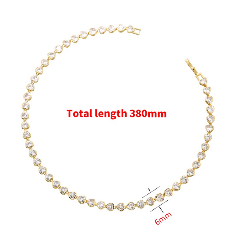Elegant Glam Luxurious Heart Shape Brass Plating Inlay Zircon 18k Gold Plated Bracelets Necklace display picture 9