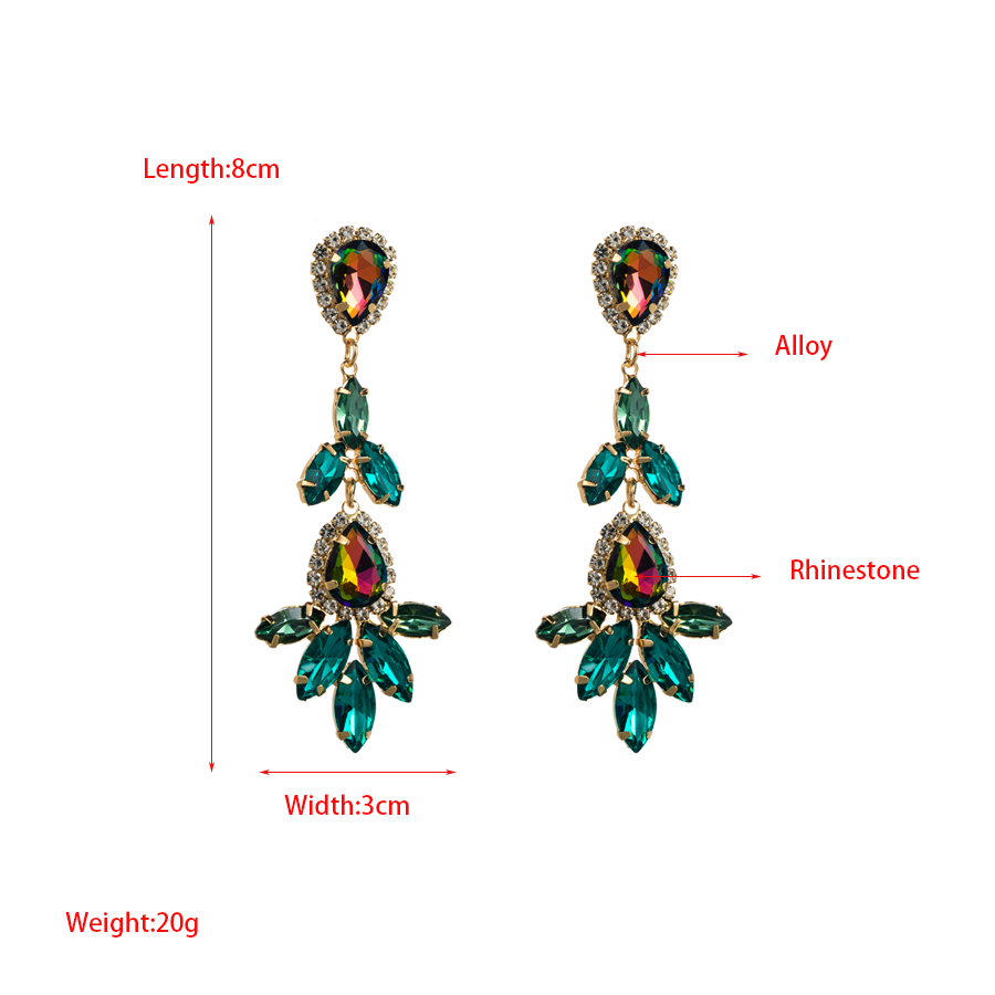 Elegant Luxurious Sweet Water Droplets Alloy Plating Inlay Rhinestones Gold Plated Women's Drop Earrings display picture 1