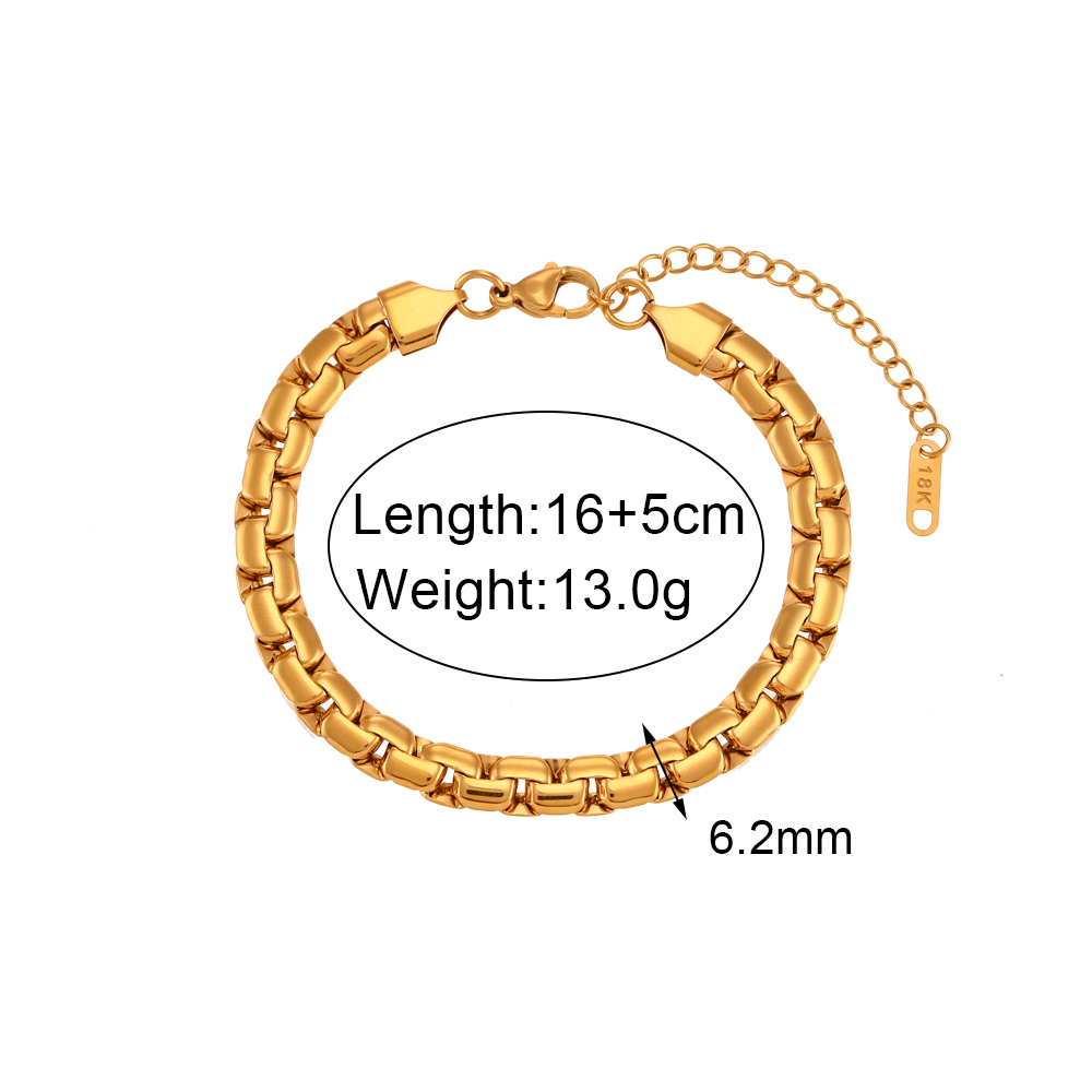 Simple Style Solid Color Stainless Steel Plating 18k Gold Plated Bracelets Necklace display picture 2