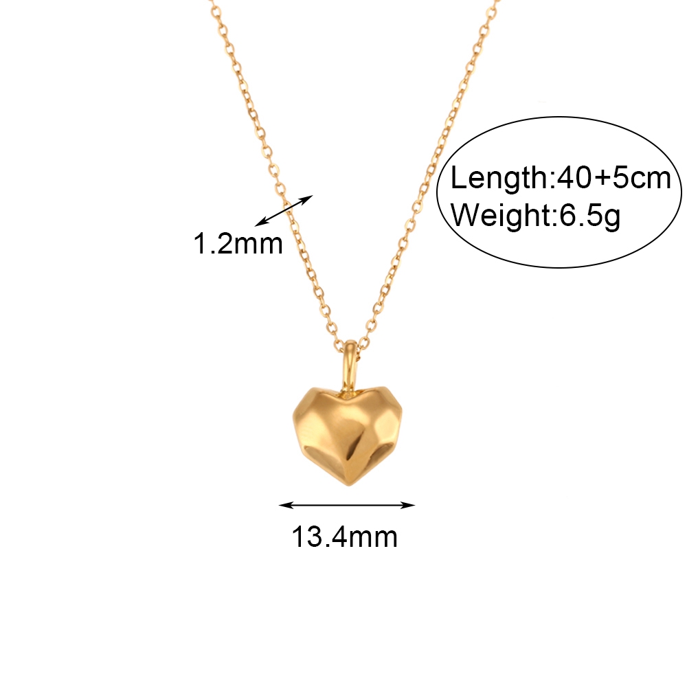 French Style Simple Style Heart Shape Stainless Steel Plating 18k Gold Plated Earrings Necklace display picture 2