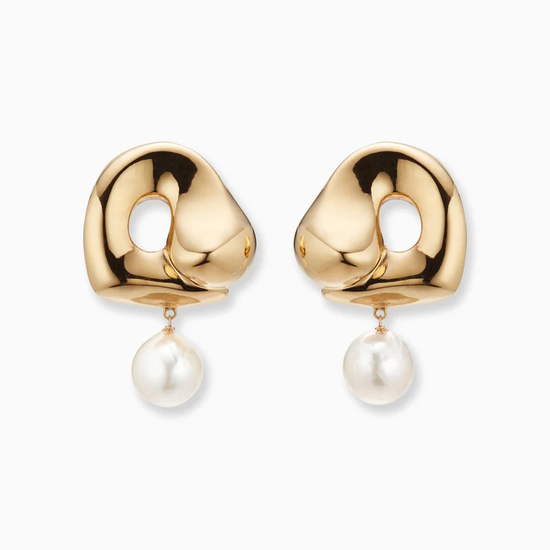 French Style Irregular Metal Pearl Plating Gold Plated Women's Drop Earrings display picture 2
