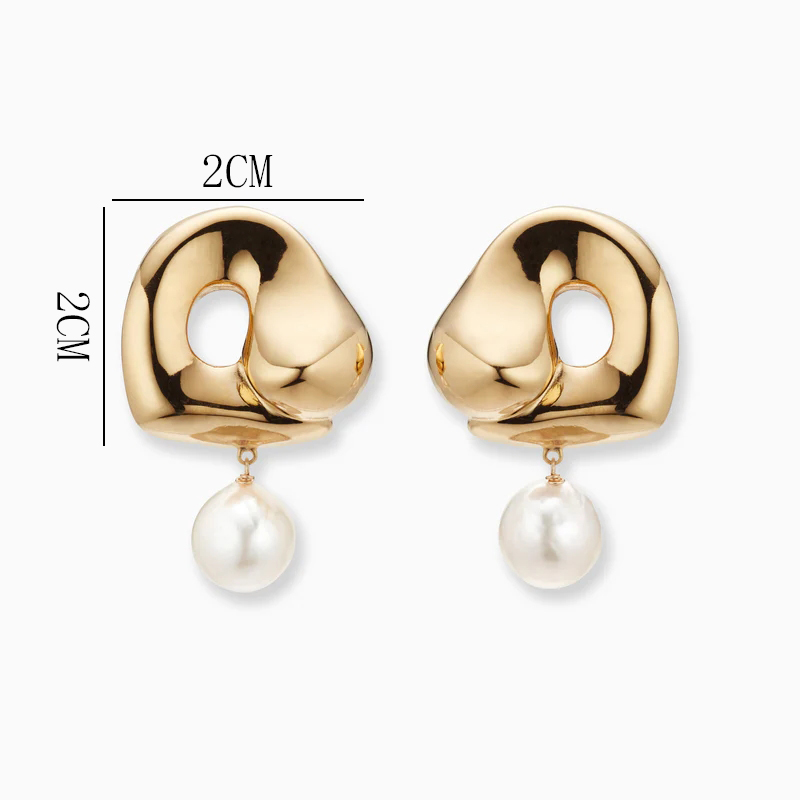 French Style Irregular Metal Pearl Plating Gold Plated Women's Drop Earrings display picture 3