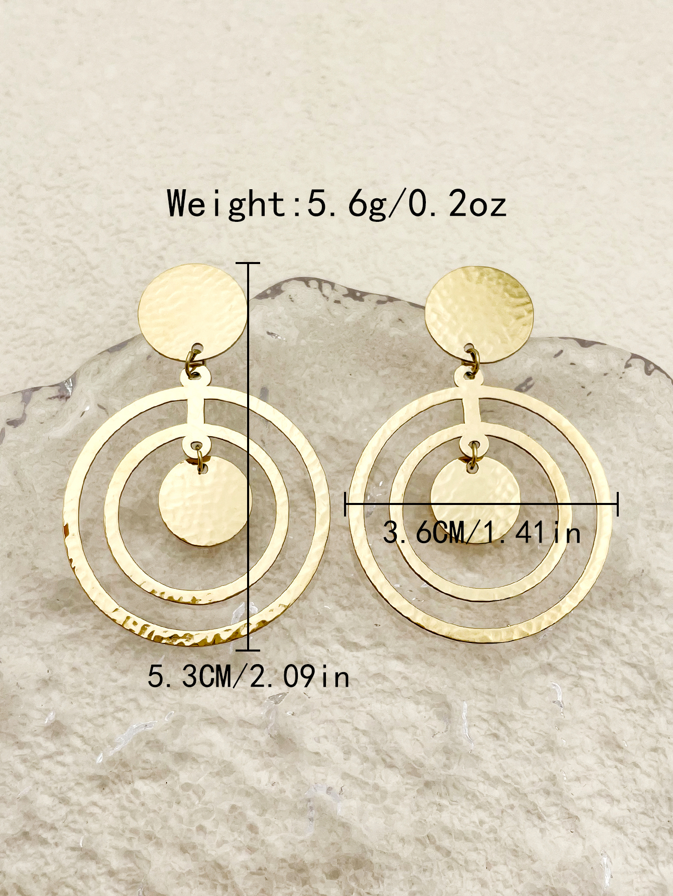 1 Pair Retro Round Polishing Plating 304 Stainless Steel 14K Gold Plated Drop Earrings display picture 3