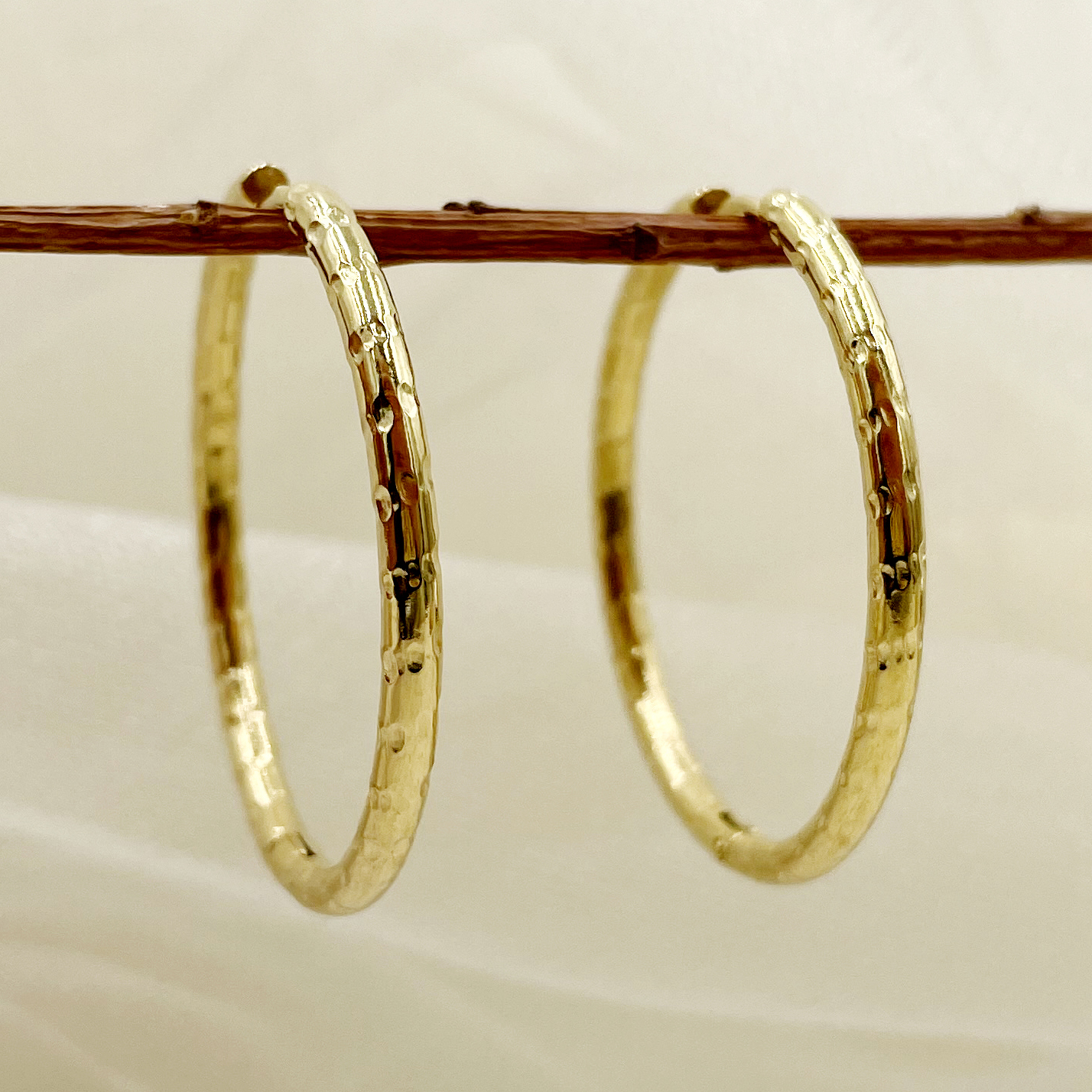 1 Pair Simple Style Round Polishing Plating 304 Stainless Steel 14K Gold Plated Hoop Earrings display picture 2