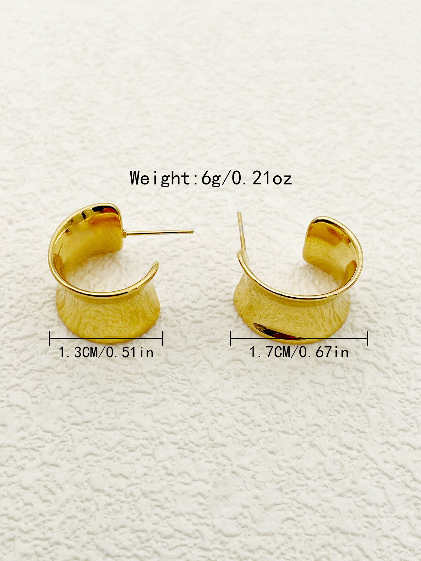 1 Pair Simple Style C Shape Polishing Plating 304 Stainless Steel 14K Gold Plated Ear Studs display picture 3