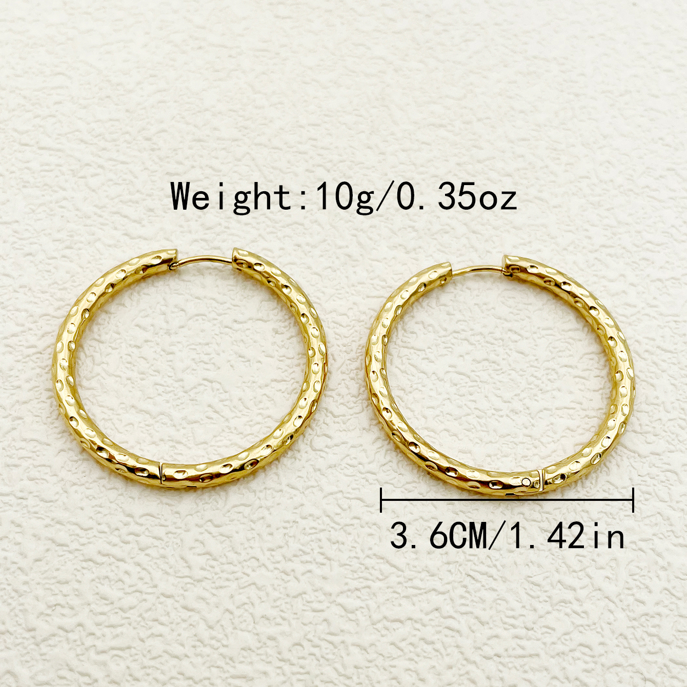 1 Pair Casual Simple Style Circle Polishing Plating 304 Stainless Steel 14K Gold Plated Hoop Earrings display picture 3