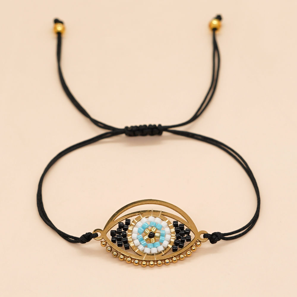 Ethnic Style Devil's Eye Glass Rope Knitting Unisex Drawstring Bracelets display picture 6