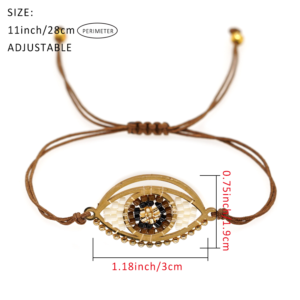 Ethnic Style Devil's Eye Glass Rope Knitting Unisex Drawstring Bracelets display picture 9