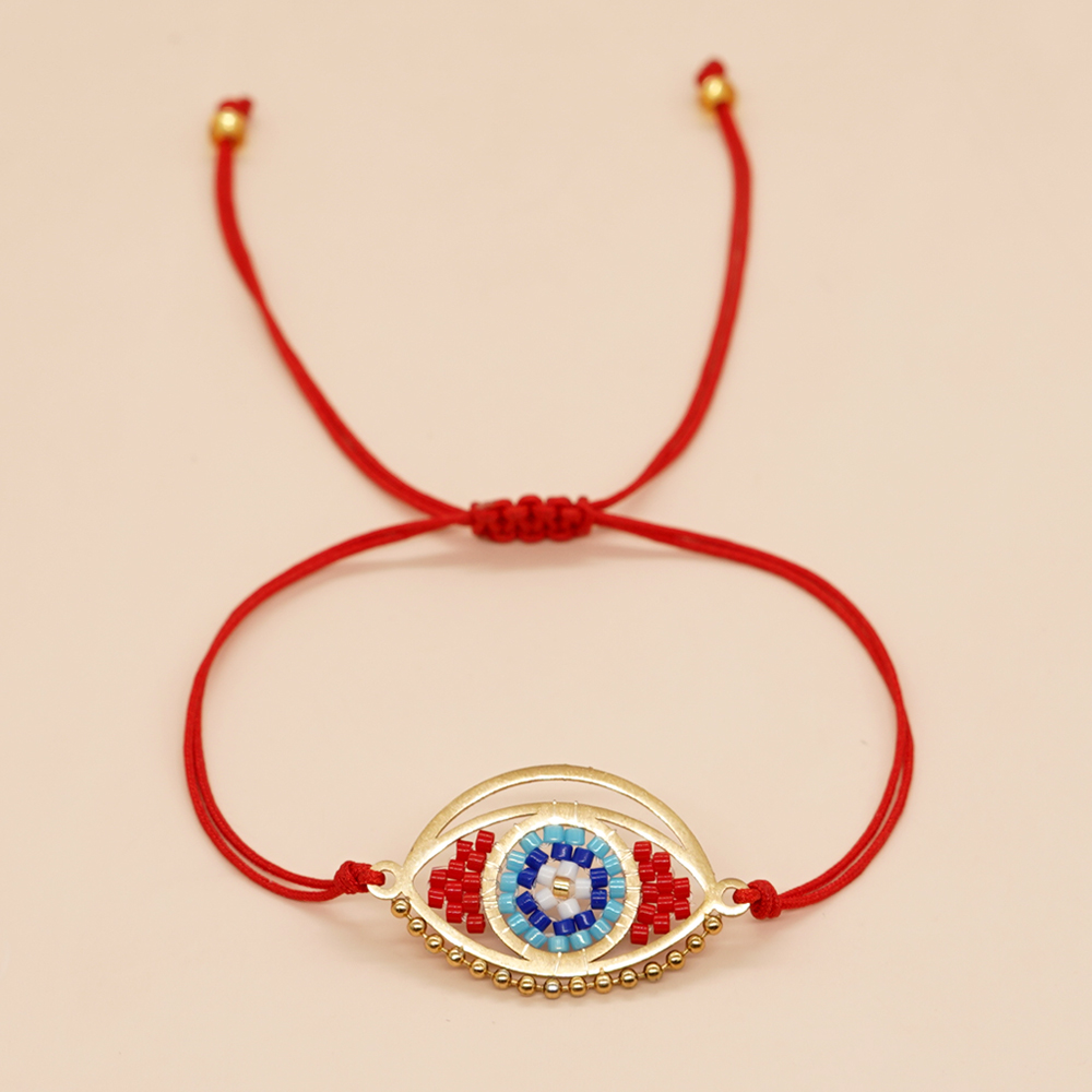 Ethnic Style Devil's Eye Glass Rope Knitting Unisex Drawstring Bracelets display picture 5