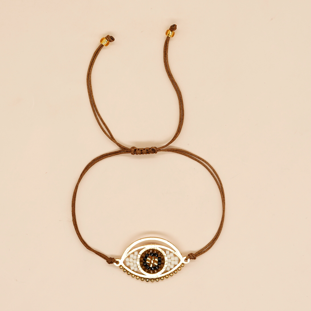 Ethnic Style Devil's Eye Glass Rope Knitting Unisex Drawstring Bracelets display picture 7