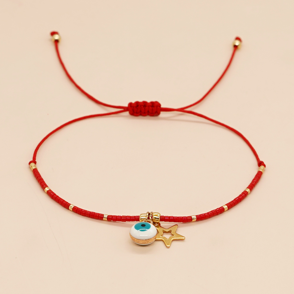 Classic Style Devil's Eye Star Heart Shape Glass Rope Women's Bracelets display picture 1