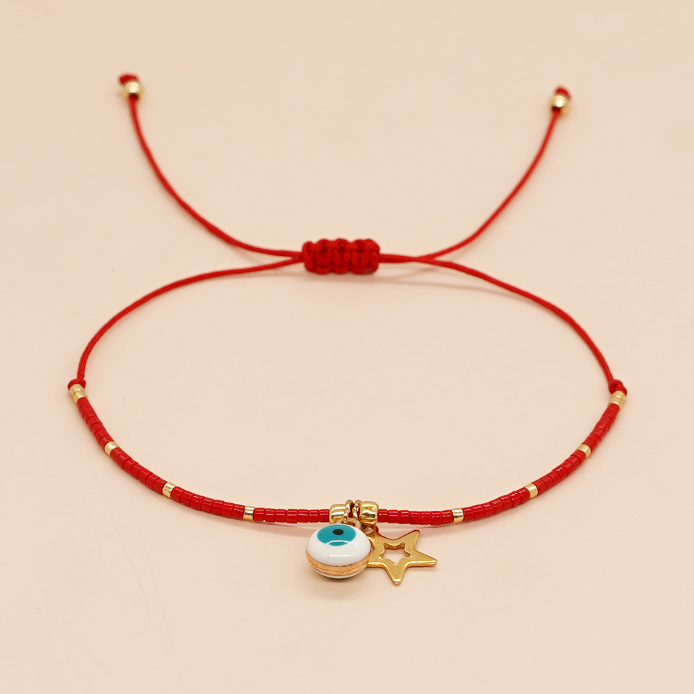 Estilo Clásico Ojo Del Diablo Estrella Forma De Corazón Vidrio Soga Mujeres Pulsera display picture 1