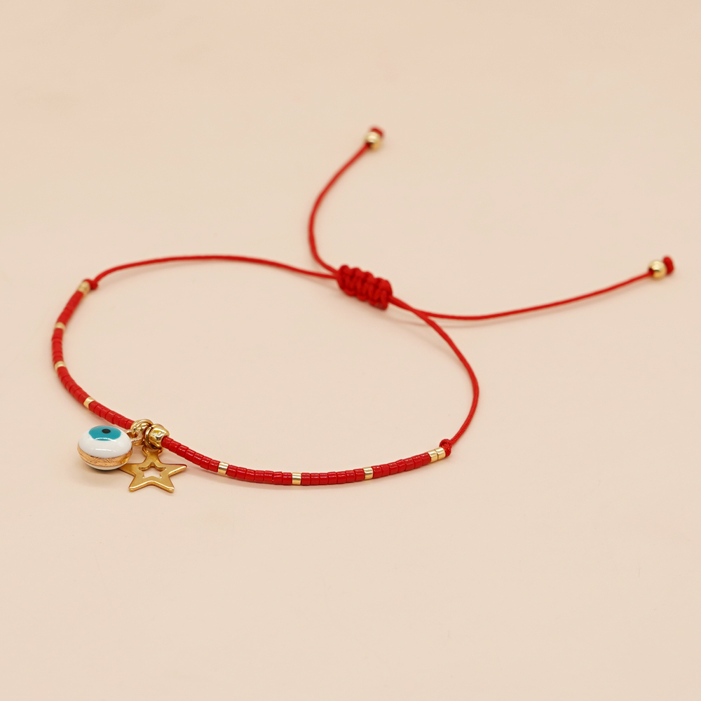 Estilo Clásico Ojo Del Diablo Estrella Forma De Corazón Vidrio Soga Mujeres Pulsera display picture 5