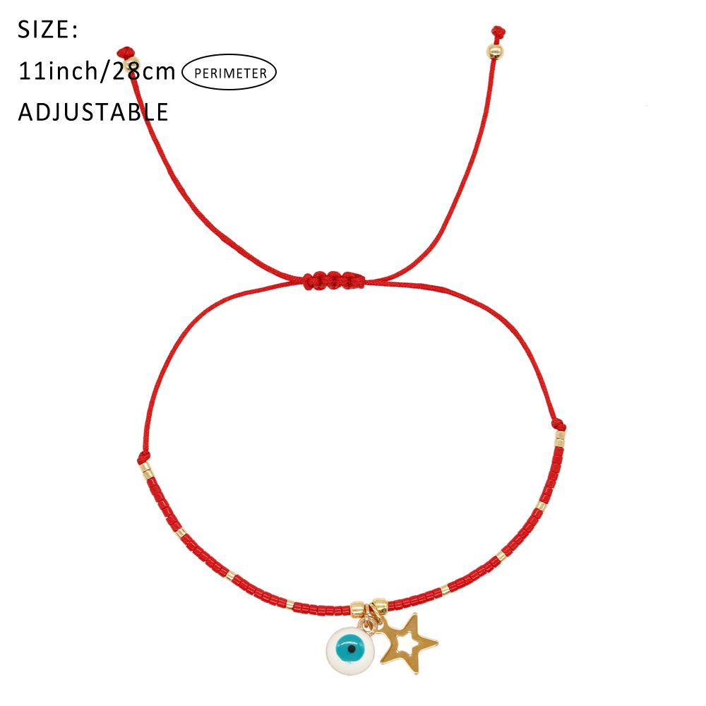 Classic Style Devil's Eye Star Heart Shape Glass Rope Women's Bracelets display picture 4