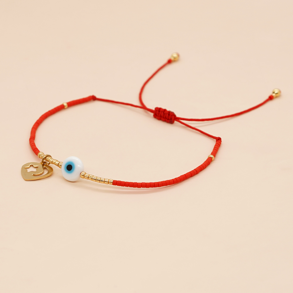 Classic Style Devil's Eye Star Heart Shape Glass Rope Women's Bracelets display picture 11