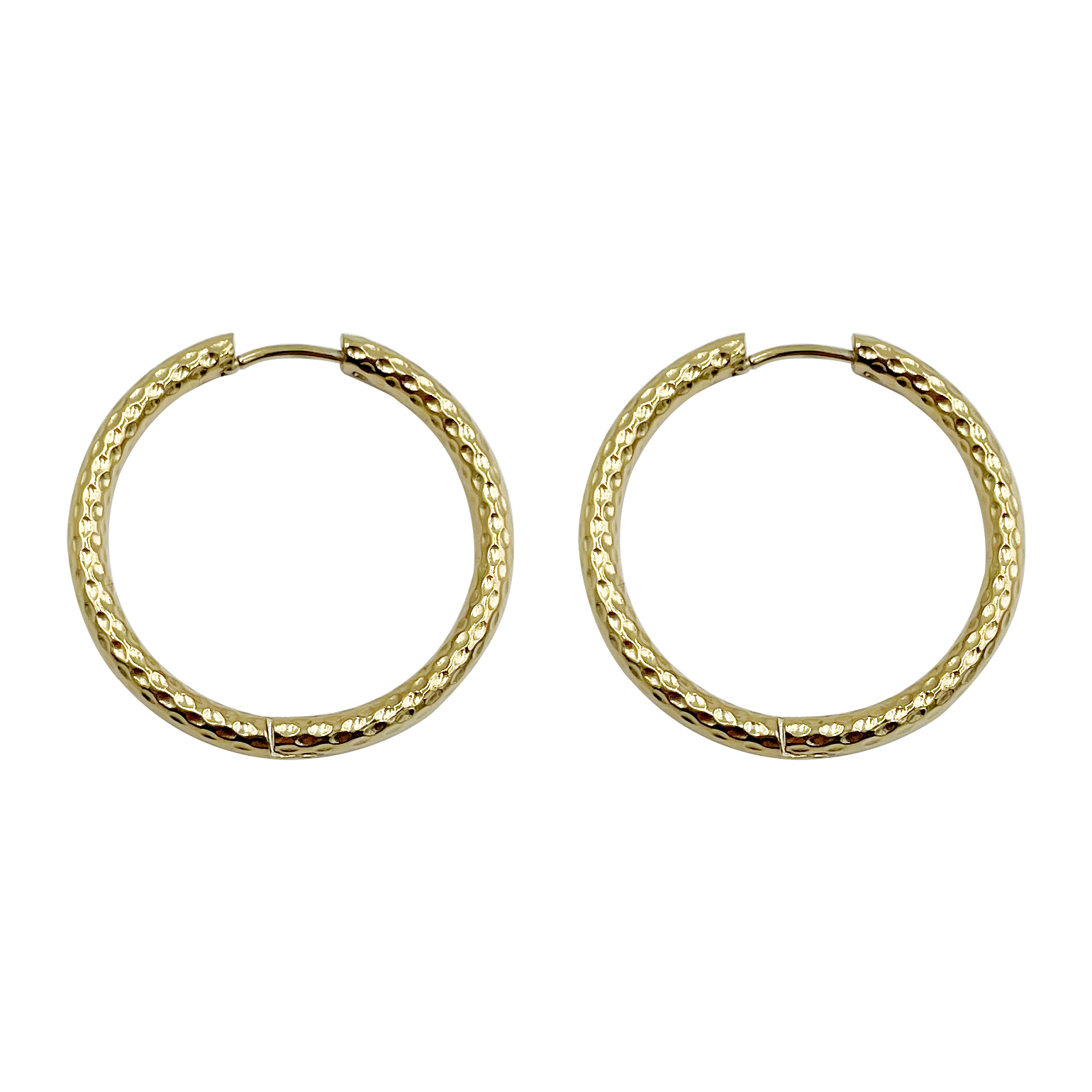 1 Pair Simple Style Commute Circle Polishing Plating 304 Stainless Steel 14K Gold Plated Hoop Earrings display picture 4