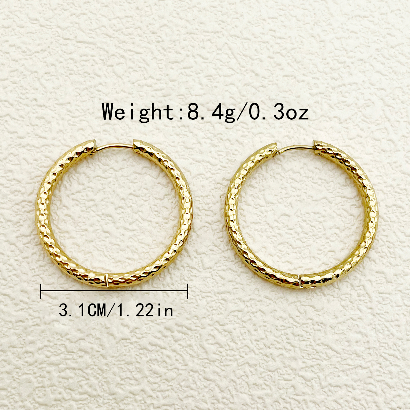 1 Pair Simple Style Commute Circle Polishing Plating 304 Stainless Steel 14K Gold Plated Hoop Earrings display picture 3