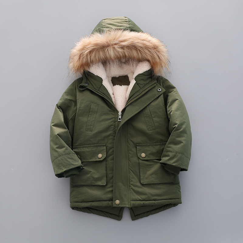 Casual Solid Color Multiple Pockets Cotton Blend Boys Outerwear display picture 3