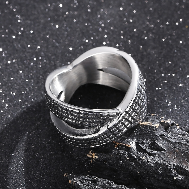 Retro Punk Solid Color Stainless Steel Rings display picture 2