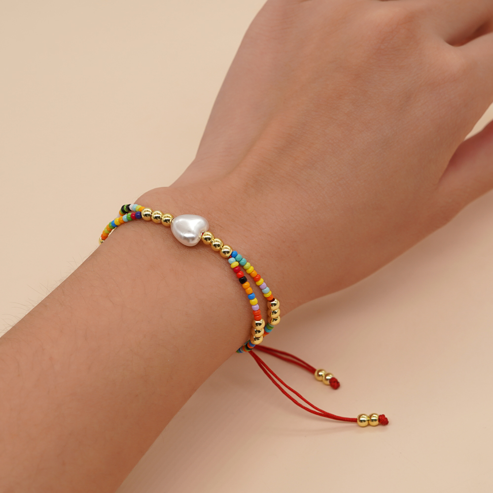 Einfacher Stil Herzform Glas Großhandel Armbänder display picture 3