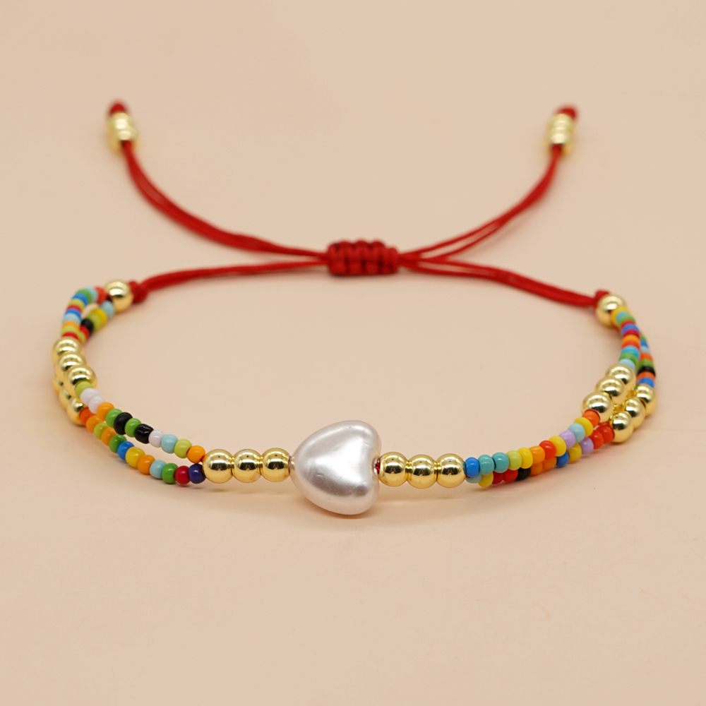 Simple Style Heart Shape Glass Wholesale Bracelets display picture 2