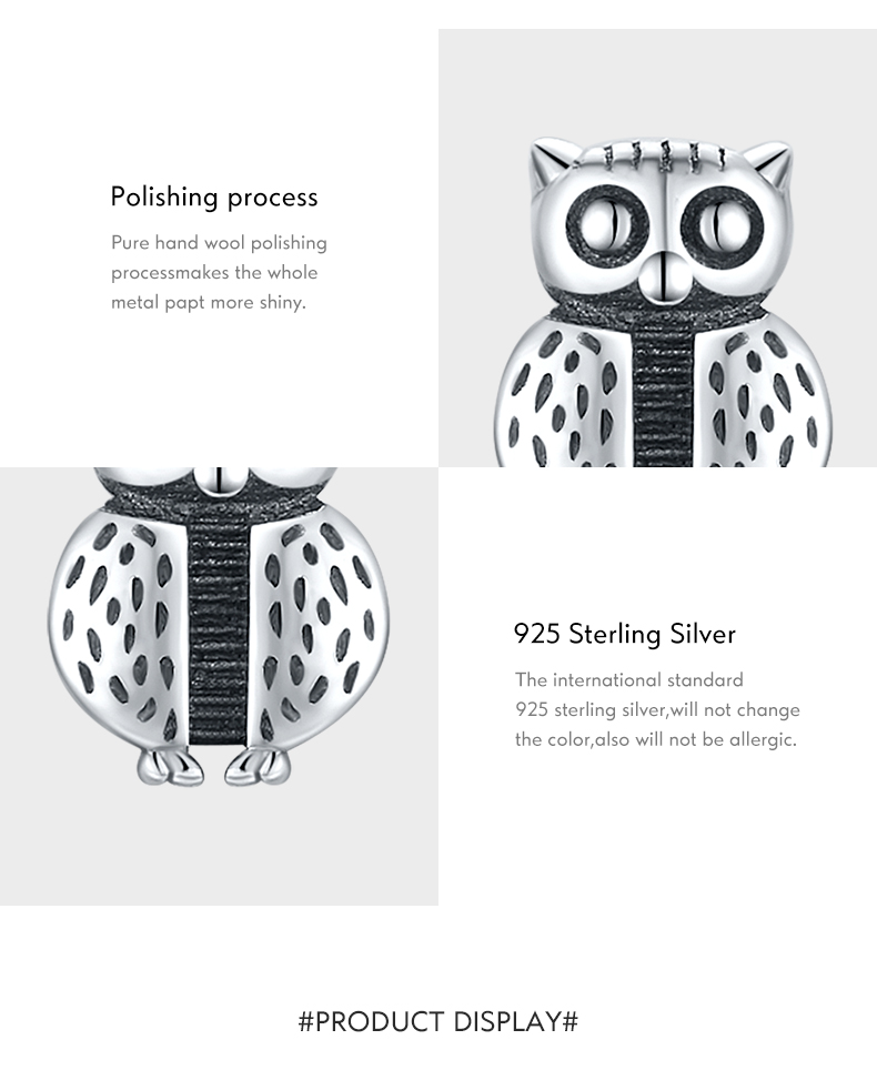 1 Pair Ins Style Vintage Style Owl Sterling Silver Rhodium Plated Ear Studs display picture 5