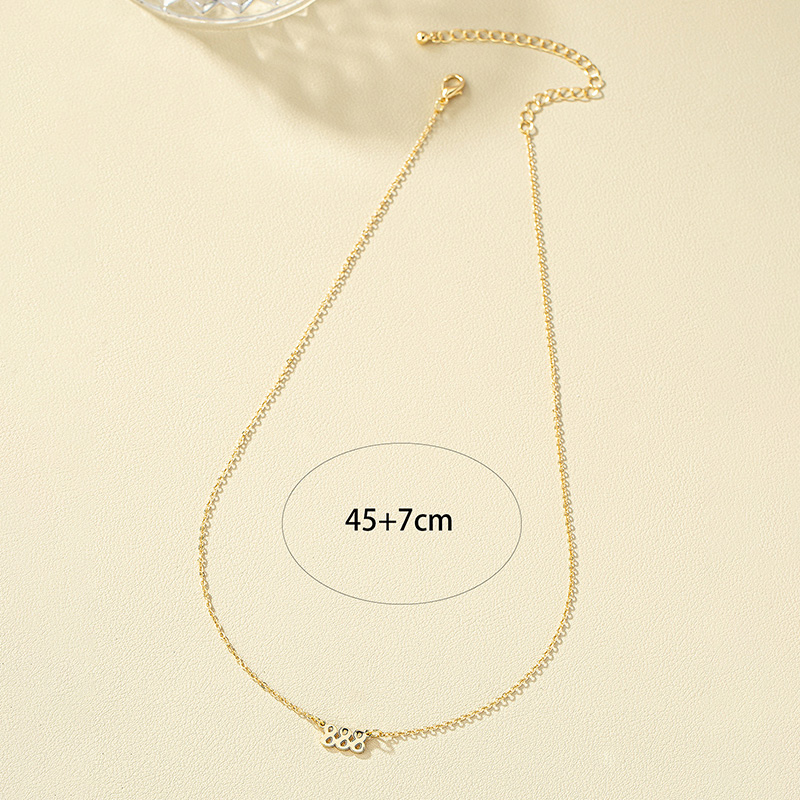 Simple Style Number Alloy Plating Metal Gold Plated Women's Pendant Necklace display picture 5
