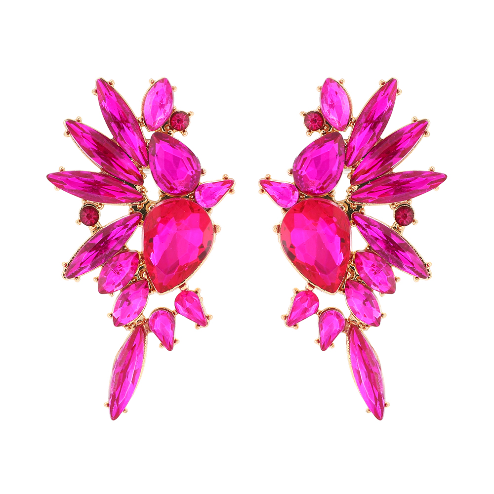 1 Pair Retro Luxurious Shiny Wings Inlay Glass Glass Ear Studs display picture 2