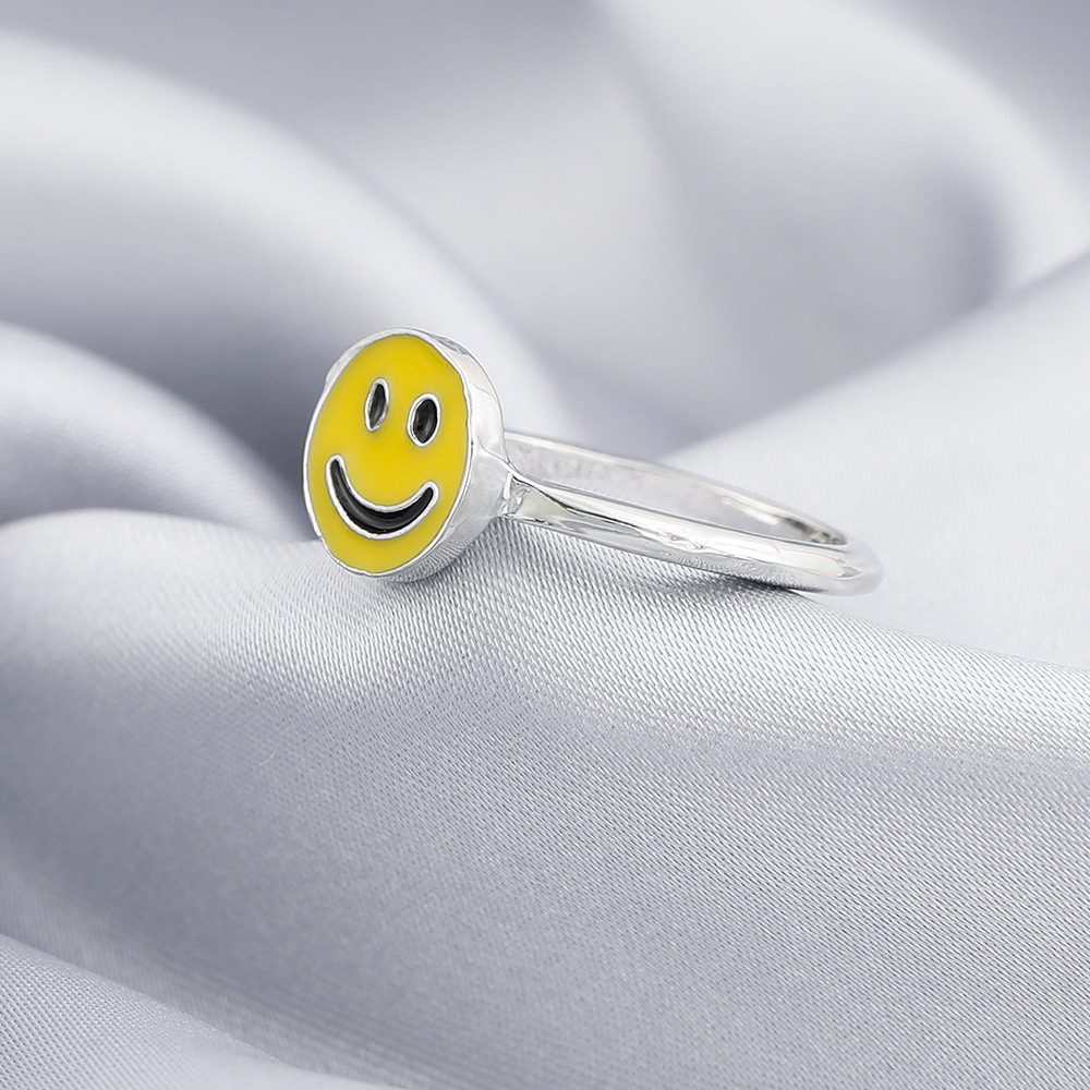 Cute Sweet Simple Style Smiley Face Alloy Enamel Plating Alloy Women's Rings display picture 3