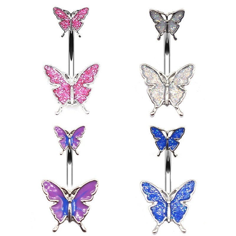 Novelty Butterfly Alloy Plating White Gold Plated Belly Ring display picture 2