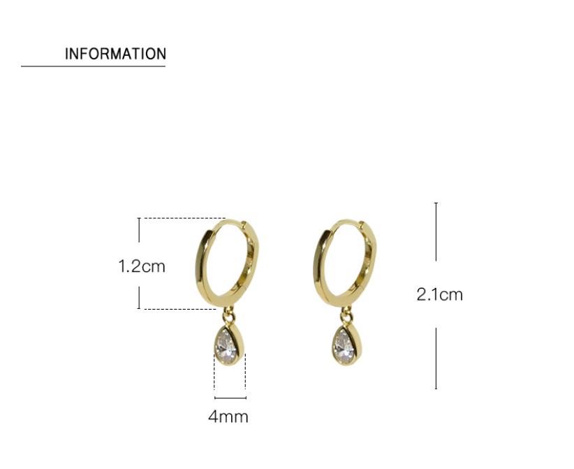 Simple Style Water Droplets Metal Plating Inlay Zircon 14k Gold Plated Women's Drop Earrings display picture 5