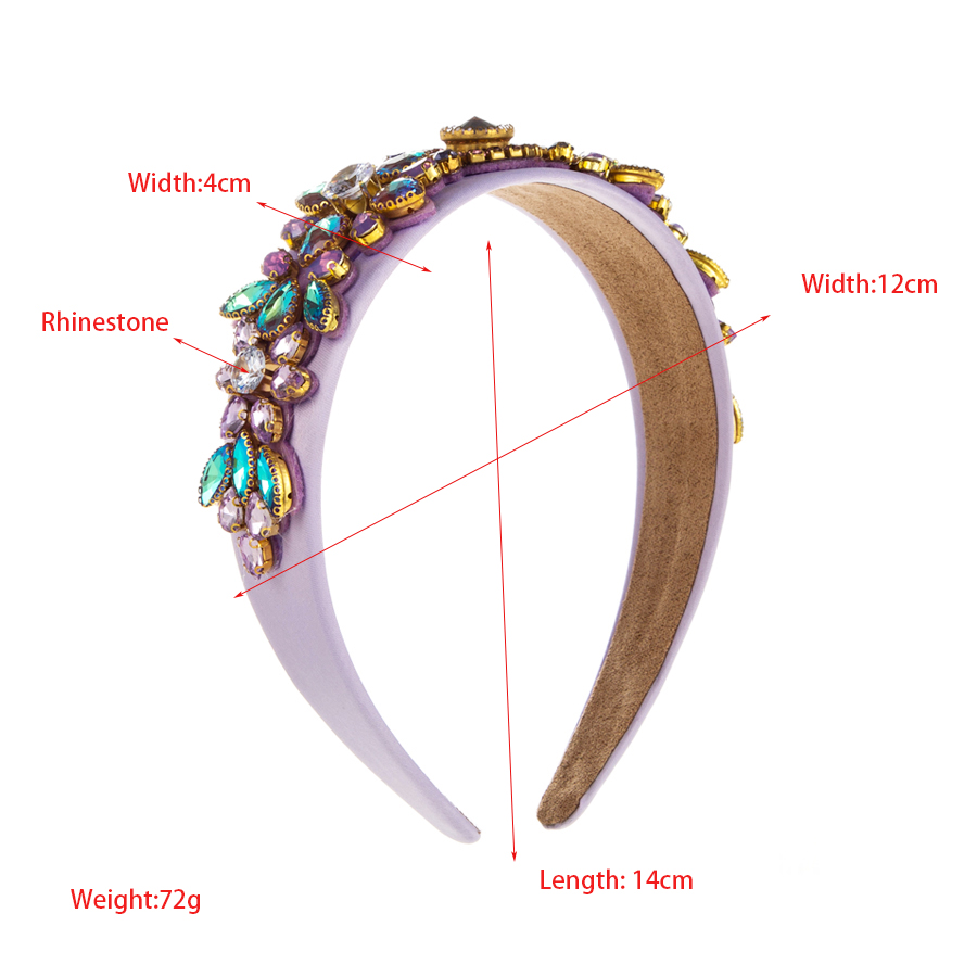 Elegant Baroque Style Flower Cloth Inlay Rhinestones Glass Hair Band display picture 1