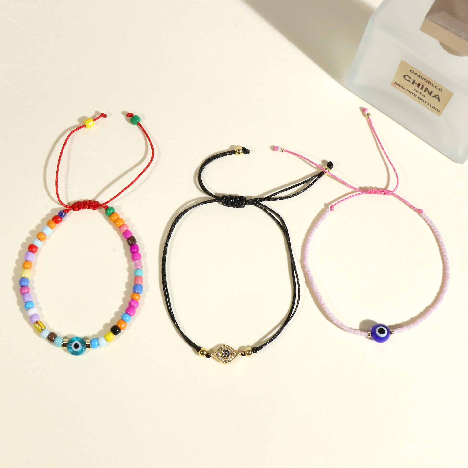 Bohemian Eye Plastic Resin Glass Knitting Gold Plated Women's Twisted Cable Bracele display picture 2