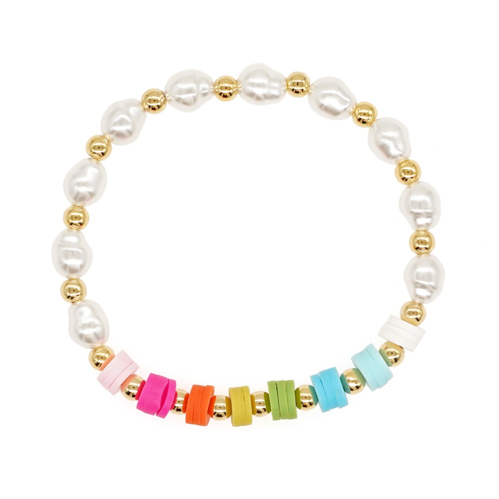 Artistic Colorful Imitation Pearl Soft Clay Wholesale Bracelets Necklace display picture 9